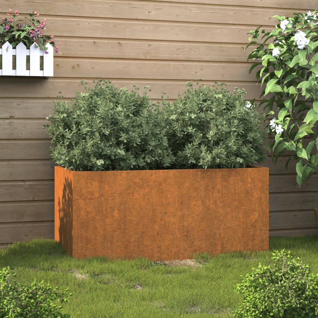 Planter 24.4"x15.7"x15.4" Corten Steel