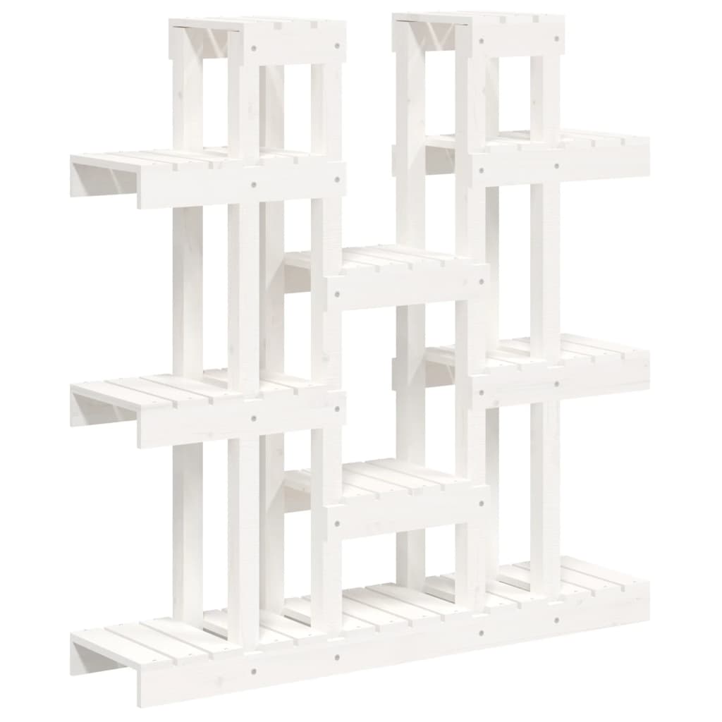 Plant Stand White 41.1x9.8x43.1" Solid Wood Pine