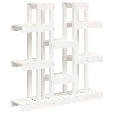Plant Stand White 41.1x9.8x43.1" Solid Wood Pine