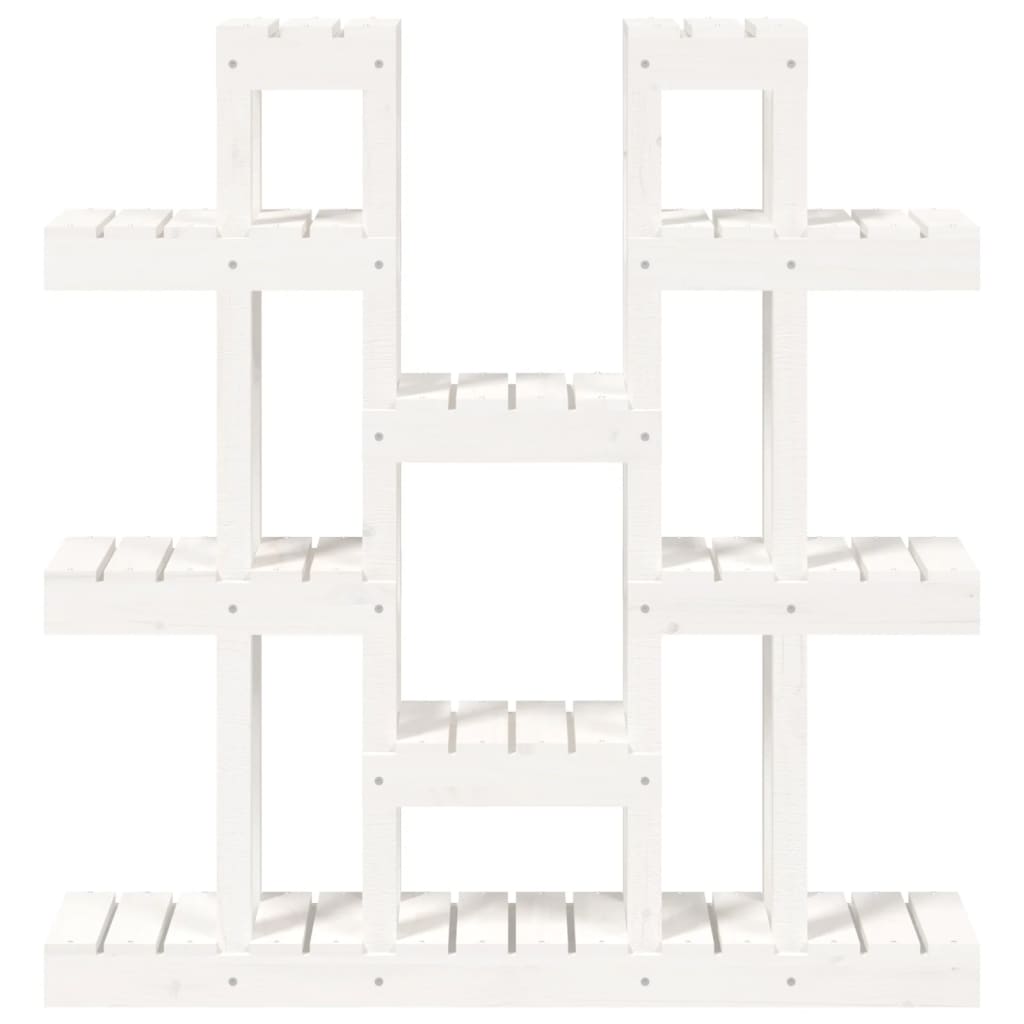 Plant Stand White 41.1x9.8x43.1" Solid Wood Pine