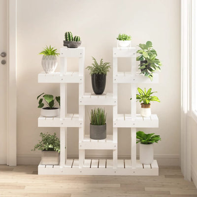 Plant Stand White 41.1x9.8x43.1" Solid Wood Pine