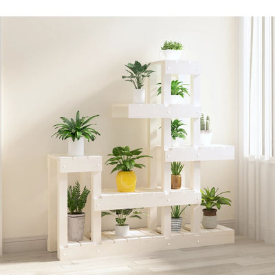 Plant Stand White 36.2x9.8x38.2" Solid Wood Pine