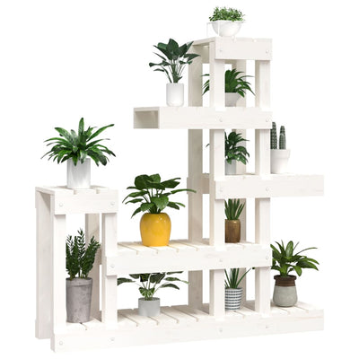 Plant Stand White 36.2x9.8x38.2" Solid Wood Pine