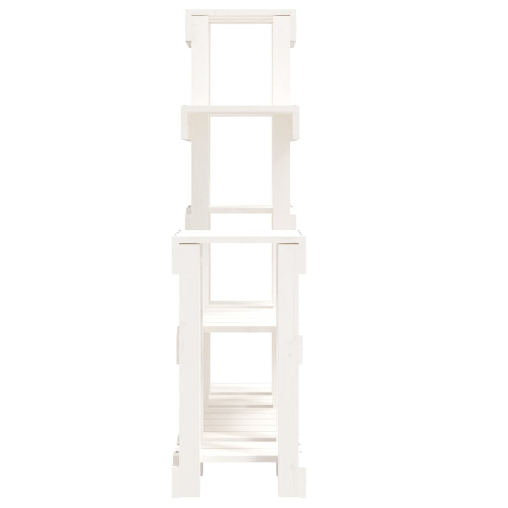 Plant Stand White 36.2x9.8x38.2" Solid Wood Pine