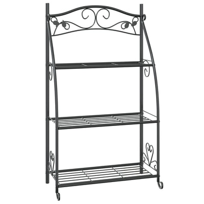 Flower Rack Black 22"x11.8"x37.8" Steel