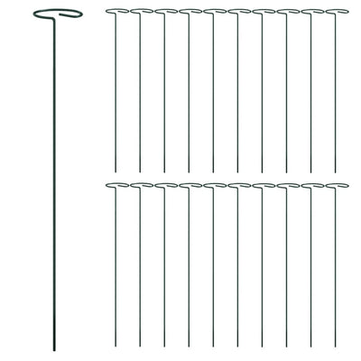 Garden Plant Stakes 20 pcs Dark Green 15.7" Steel