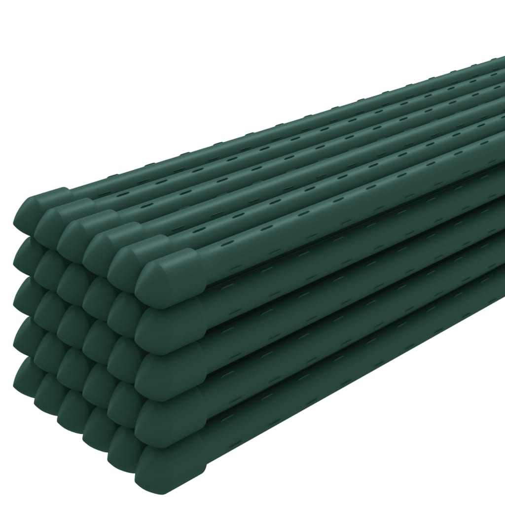 Plant Stake Set of 30 Green Steel with polypropylene coating