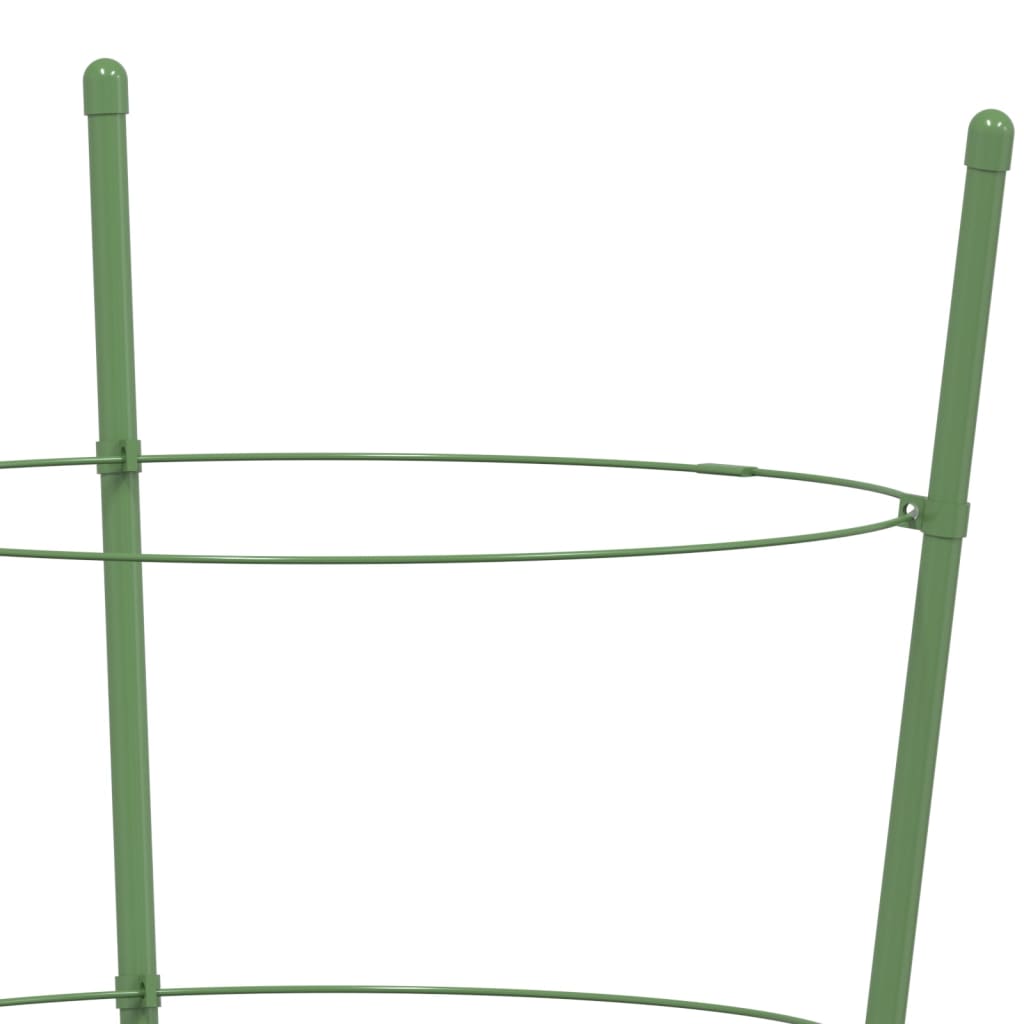 Garden Plant Supports with 3 Rings 5 pcs Green 17.7" Steel