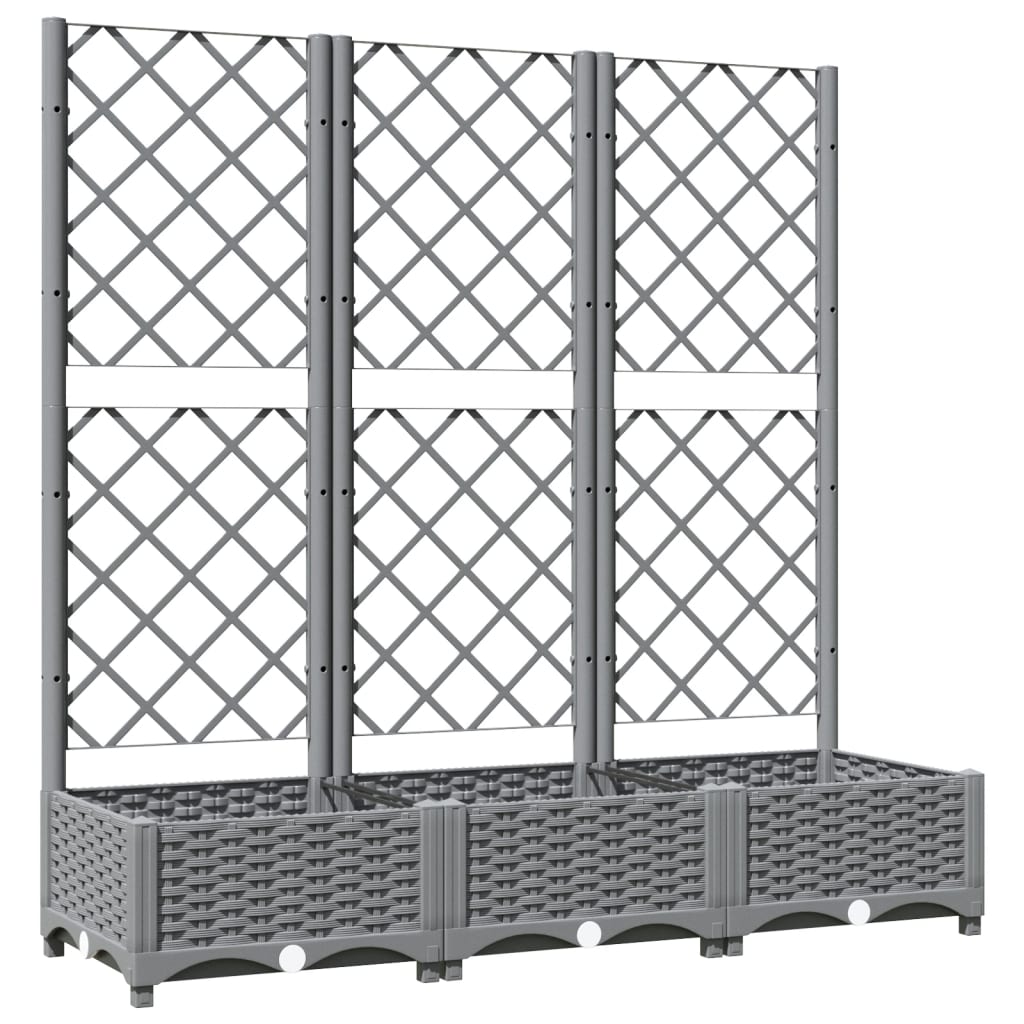 Garden Planter with Trellis Light Gray 47.2"x15.7"x47.8" PP