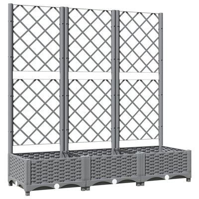 Garden Planter with Trellis Light Gray 47.2"x15.7"x47.8" PP