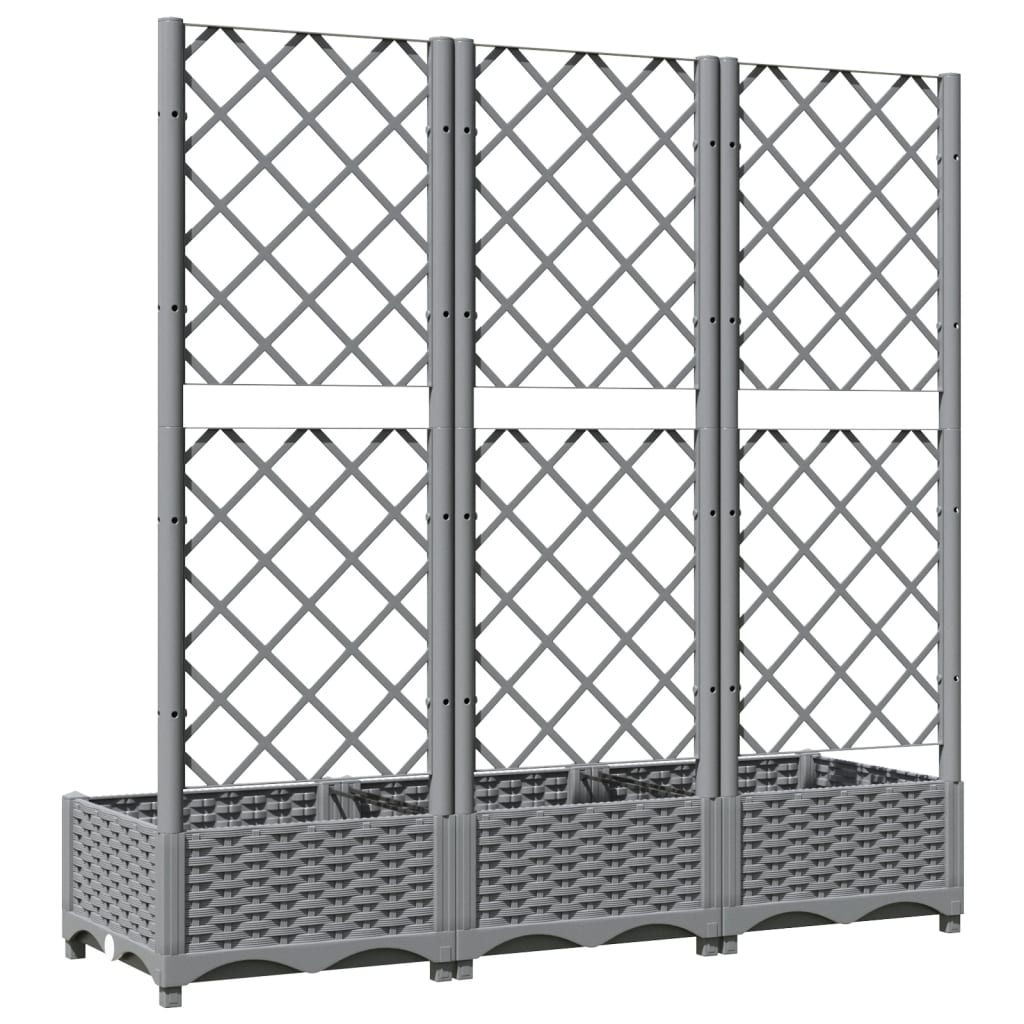 Garden Planter with Trellis Light Gray 47.2"x15.7"x47.8" PP