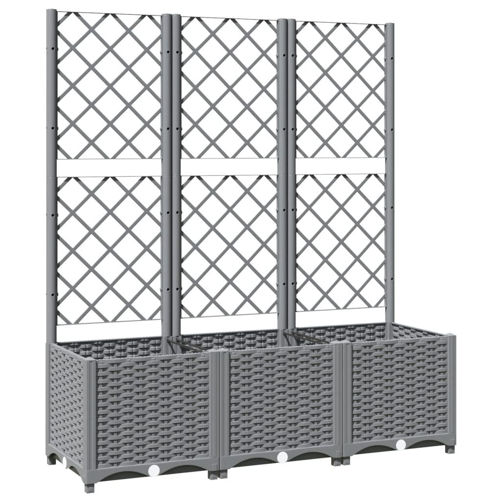 Garden Planter with Trellis Light Gray 47.2"x15.7"x53.5" PP