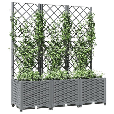 Garden Planter with Trellis Light Gray 47.2"x15.7"x53.5" PP