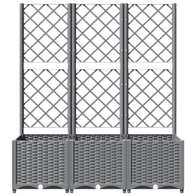 Garden Planter with Trellis Light Gray 47.2"x15.7"x53.5" PP