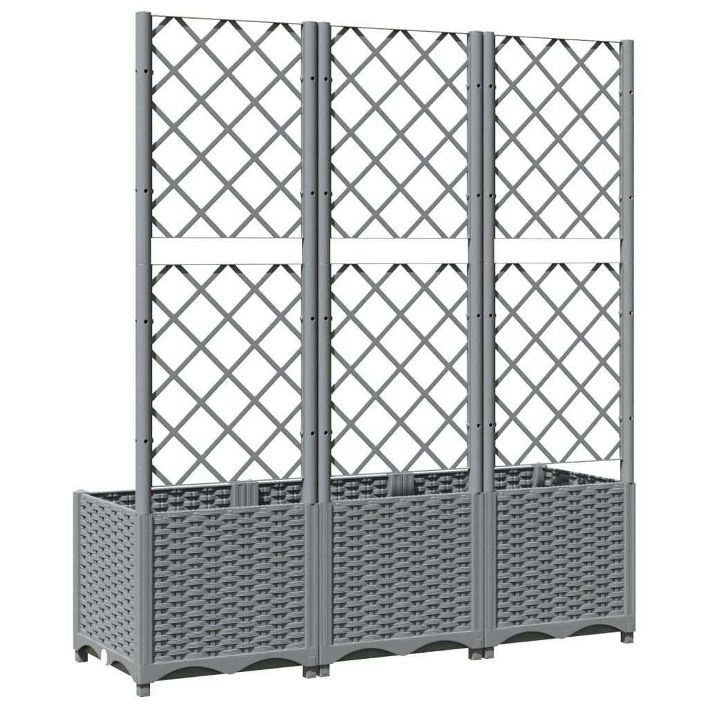 Garden Planter with Trellis Light Gray 47.2"x15.7"x53.5" PP