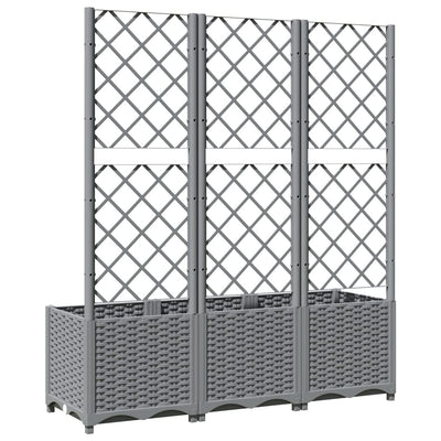 Garden Planter with Trellis Light Gray 47.2"x15.7"x53.5" PP