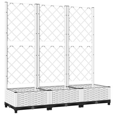 Garden Planter with Trellis White 47.2"x15.7"x47.8" PP