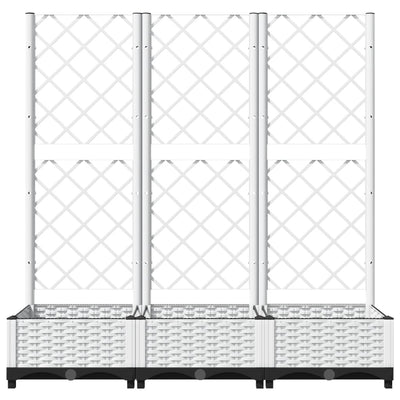 Garden Planter with Trellis White 47.2"x15.7"x47.8" PP