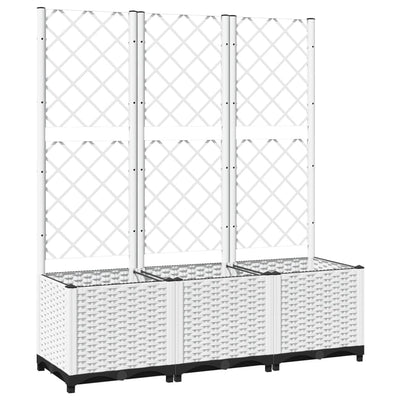 Garden Planter with Trellis White 47.2"x15.7"x53.5" PP