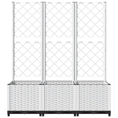 Garden Planter with Trellis White 47.2"x15.7"x53.5" PP