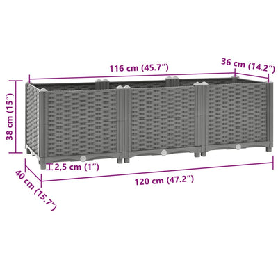 Raised Bed 47.2"x15.7"x15" Polypropylene