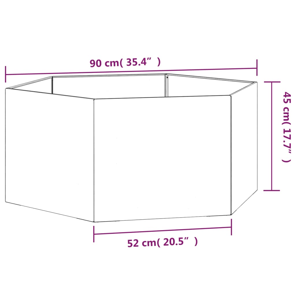 Planter Rusty 35.4"x35.4"x17.7" Corten Steel