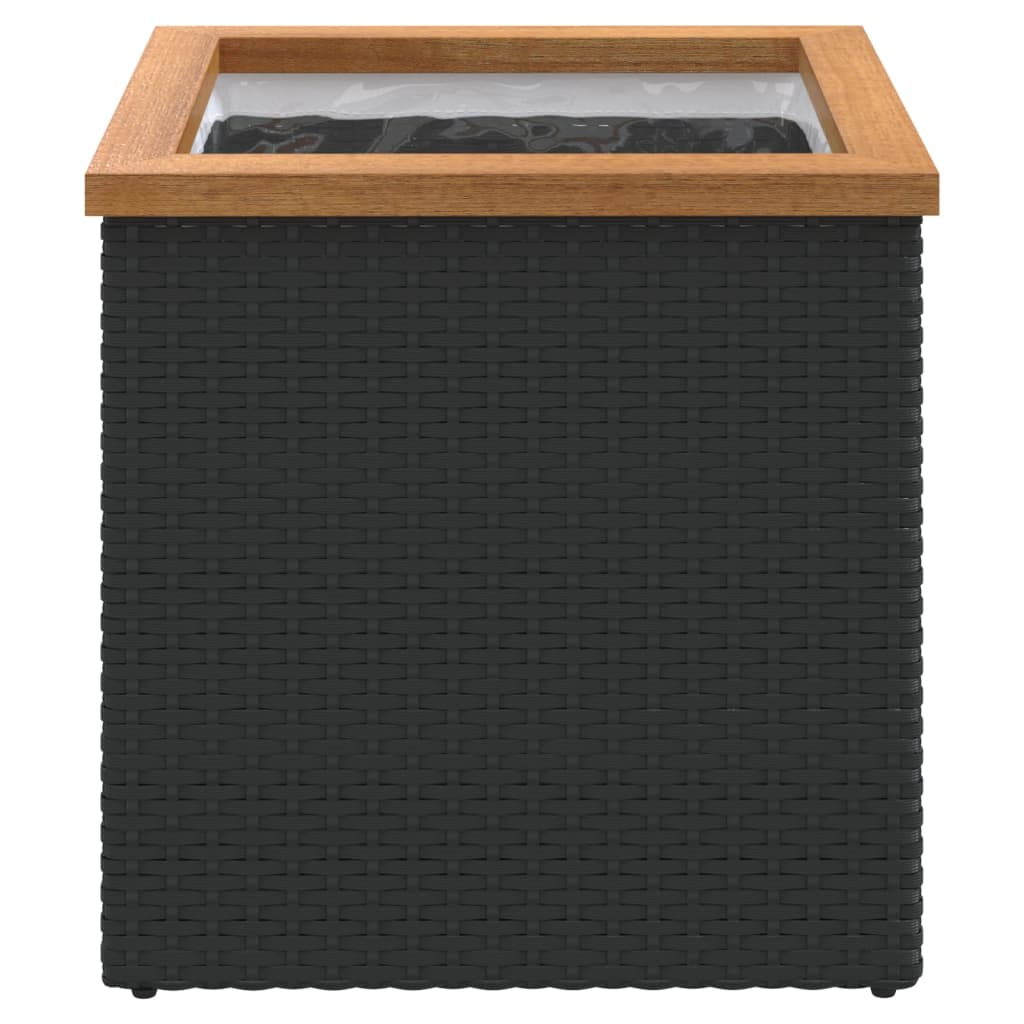 Planter Black 15.7"x15.7"x15.7" Poly Rattan