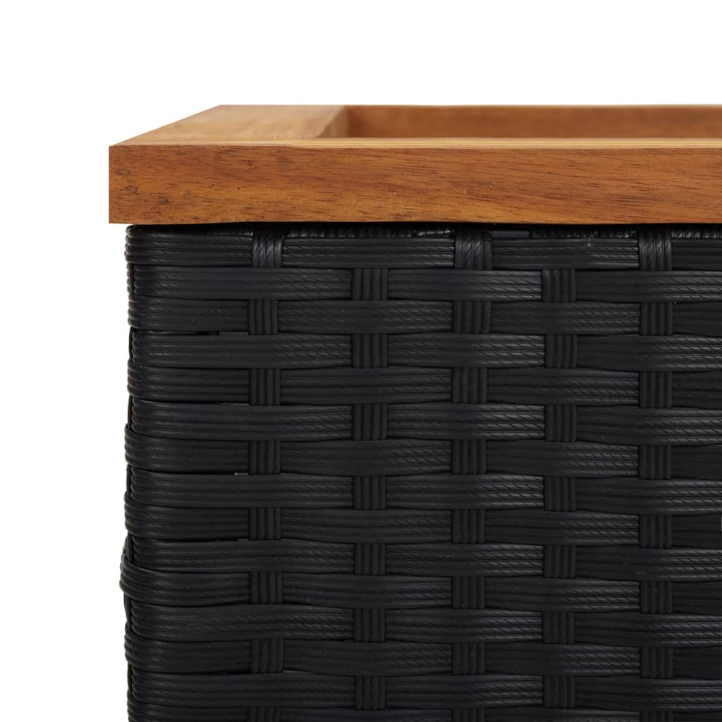 Planter Black 15.7"x15.7"x15.7" Poly Rattan