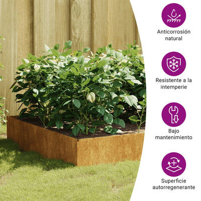 Garden Raised Bed 39.4"x39.4"x13.2" Corten Steel