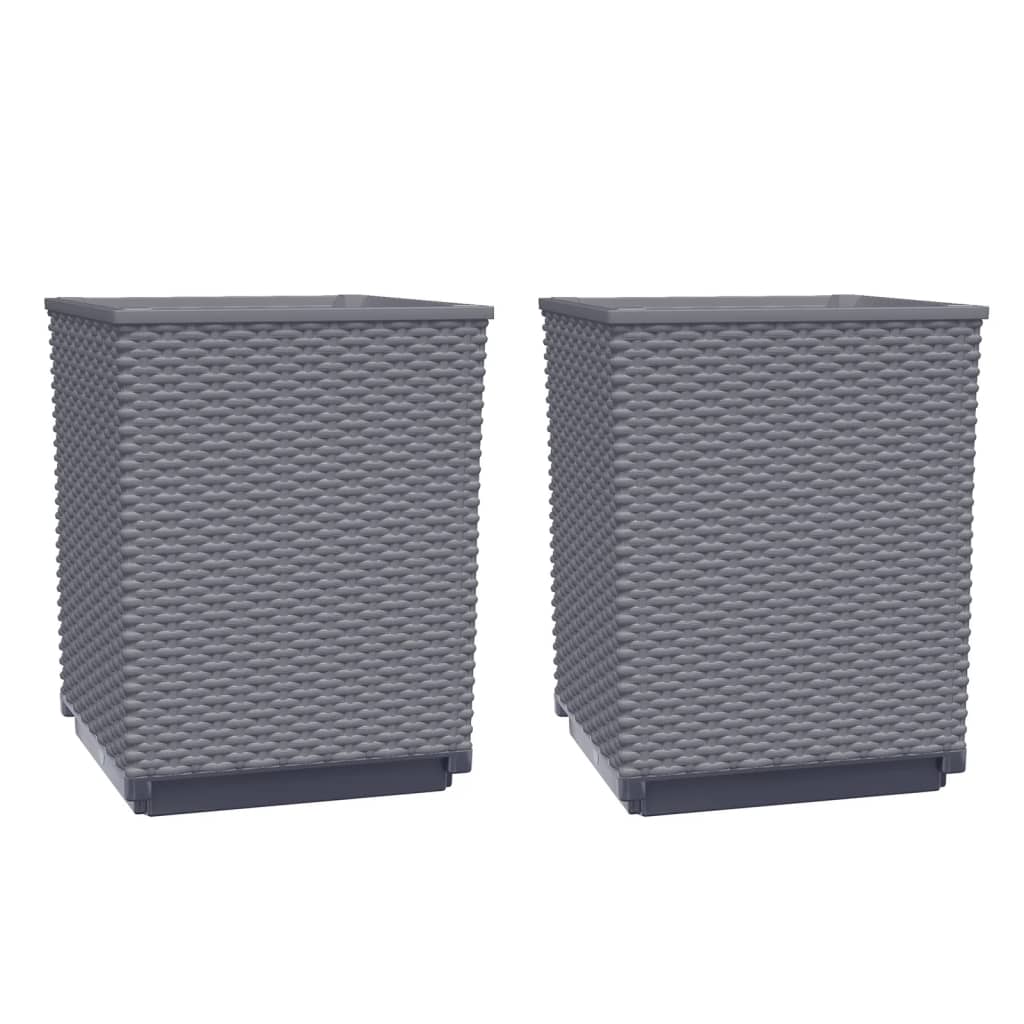 Planters 2 pcs Blue Gray 11.8"x11.8"x14.6" Polypropylene