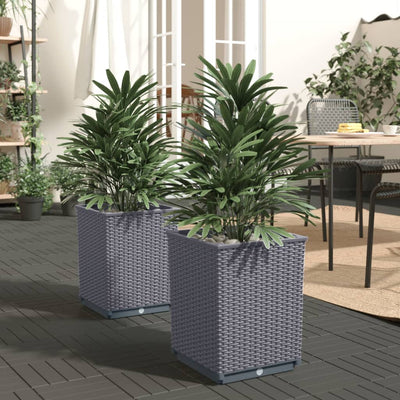 Planters 2 pcs Blue Gray 11.8"x11.8"x14.6" Polypropylene