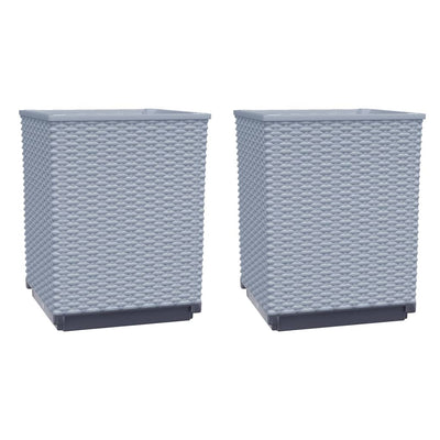 Planters 2 pcs Light Gray 11.8"x11.8"x14.6" Polypropylene