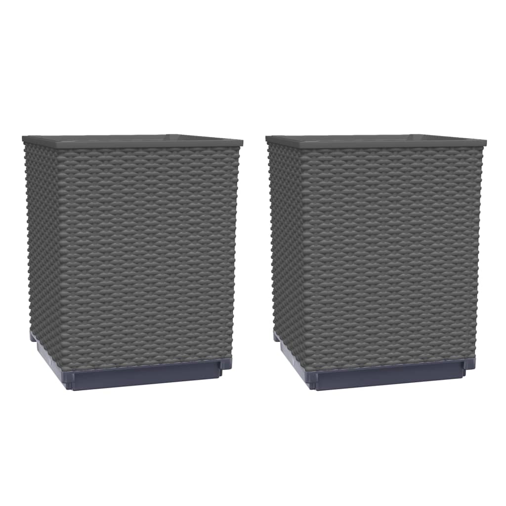 Planters 2 pcs Black 11.8"x11.8"x14.6" Polypropylene