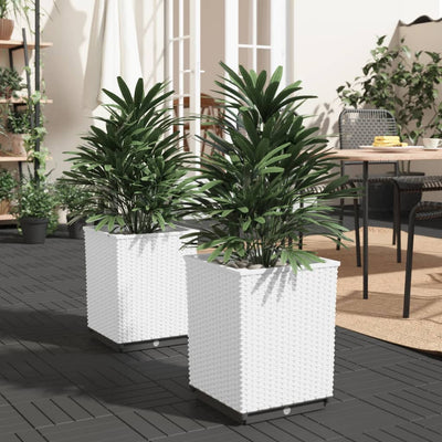 Planters 2 pcs White 11.8"x11.8"x14.6" Polypropylene