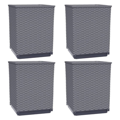 Planters 4 pcs Blue Gray 11.8"x11.8"x14.6" Polypropylene