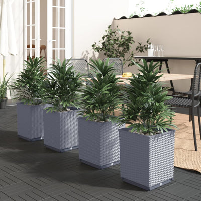 Planters 4 pcs Blue Gray 11.8"x11.8"x14.6" Polypropylene