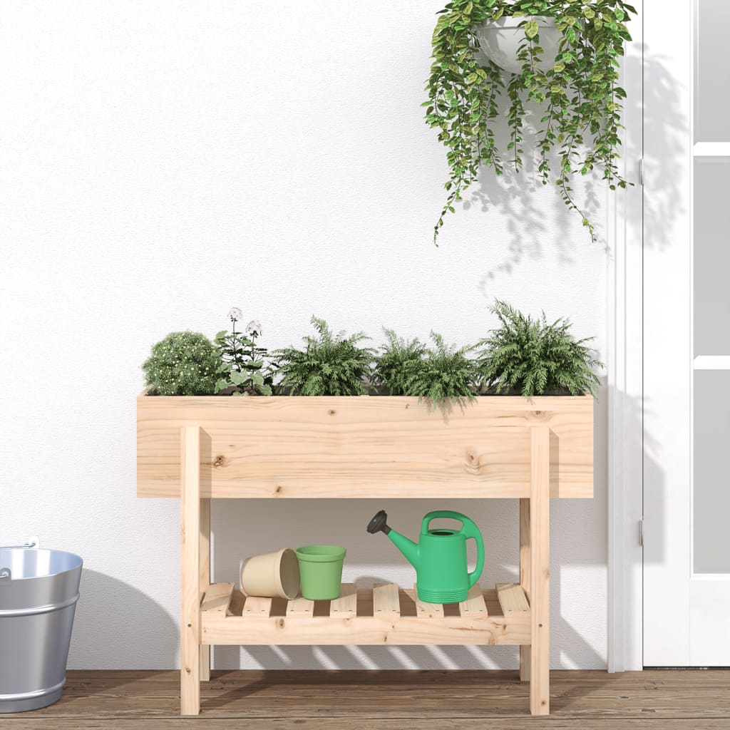 Patio Raised Bed  101x30 x 27.2 " Solid Wood Pine