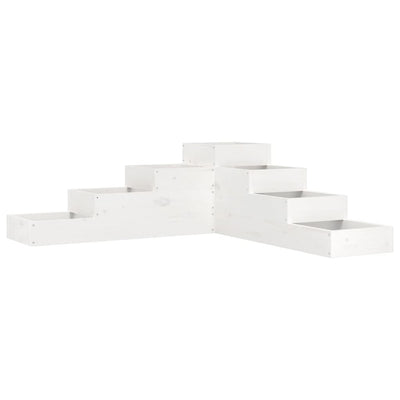 Patio Planter 4-Tier 41.7x41.1x14.2" White Solid Wood Pine