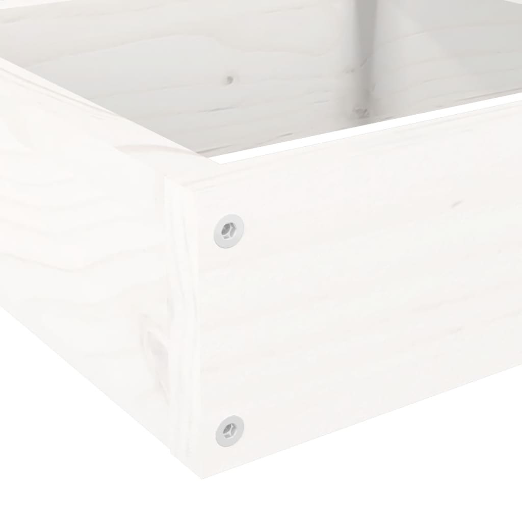 Patio Planter 4-Tier 41.7x41.1x14.2" White Solid Wood Pine