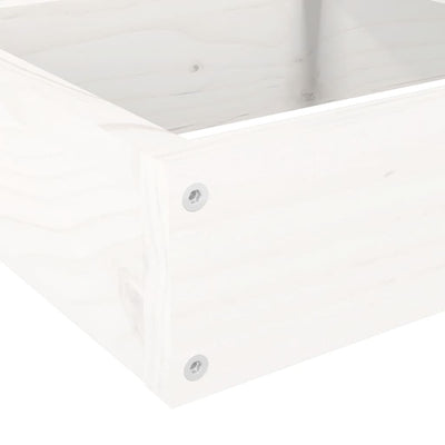Patio Planter 4-Tier 41.7x41.1x14.2" White Solid Wood Pine
