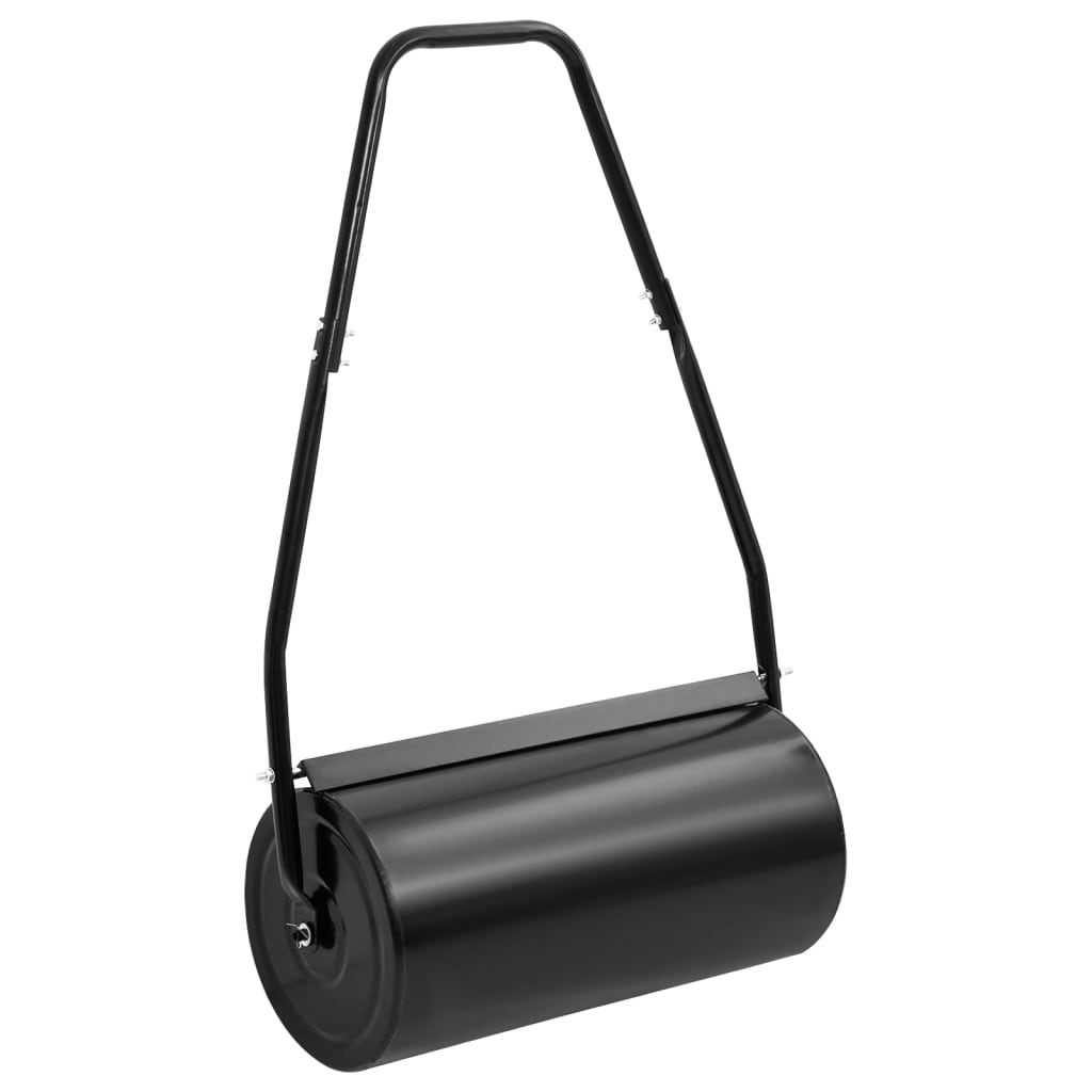 Garden Lawn Roller with Handle Black 11.1 gal Iron and Steel