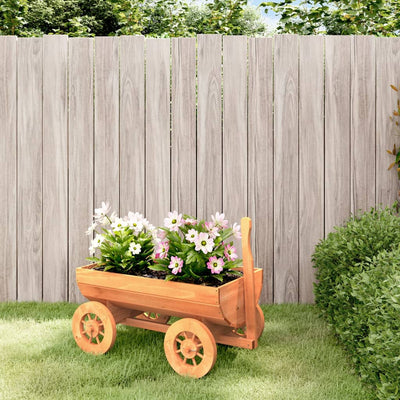 Decorative Wagon 27.6"x16.9"x21.3" Solid Wood Fir