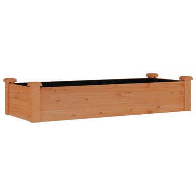 Garden Raised Bed with Liner Brown 47.2"x17.7"x9.8" Solid Wood Fir