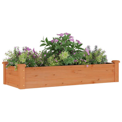 Garden Raised Bed with Liner Brown 47.2"x17.7"x9.8" Solid Wood Fir