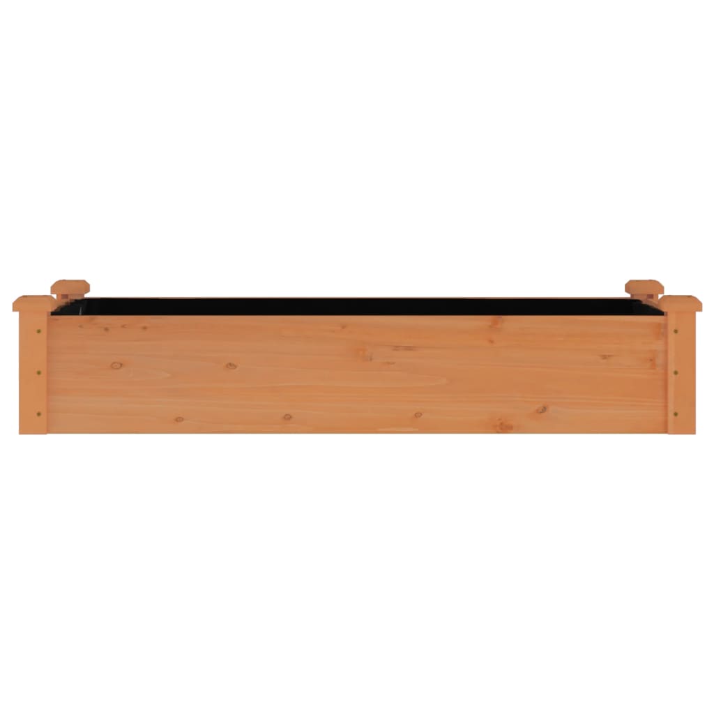 Garden Raised Bed with Liner Brown 47.2"x17.7"x9.8" Solid Wood Fir