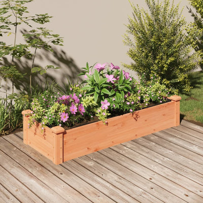 Garden Raised Bed with Liner Brown 47.2"x17.7"x9.8" Solid Wood Fir