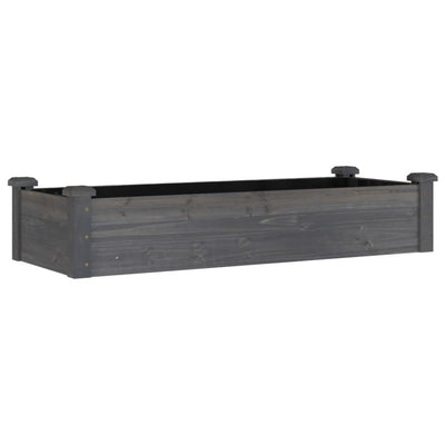 Garden Raised Bed with Liner Gray 47.2"x17.7"x9.8" Solid Wood Fir