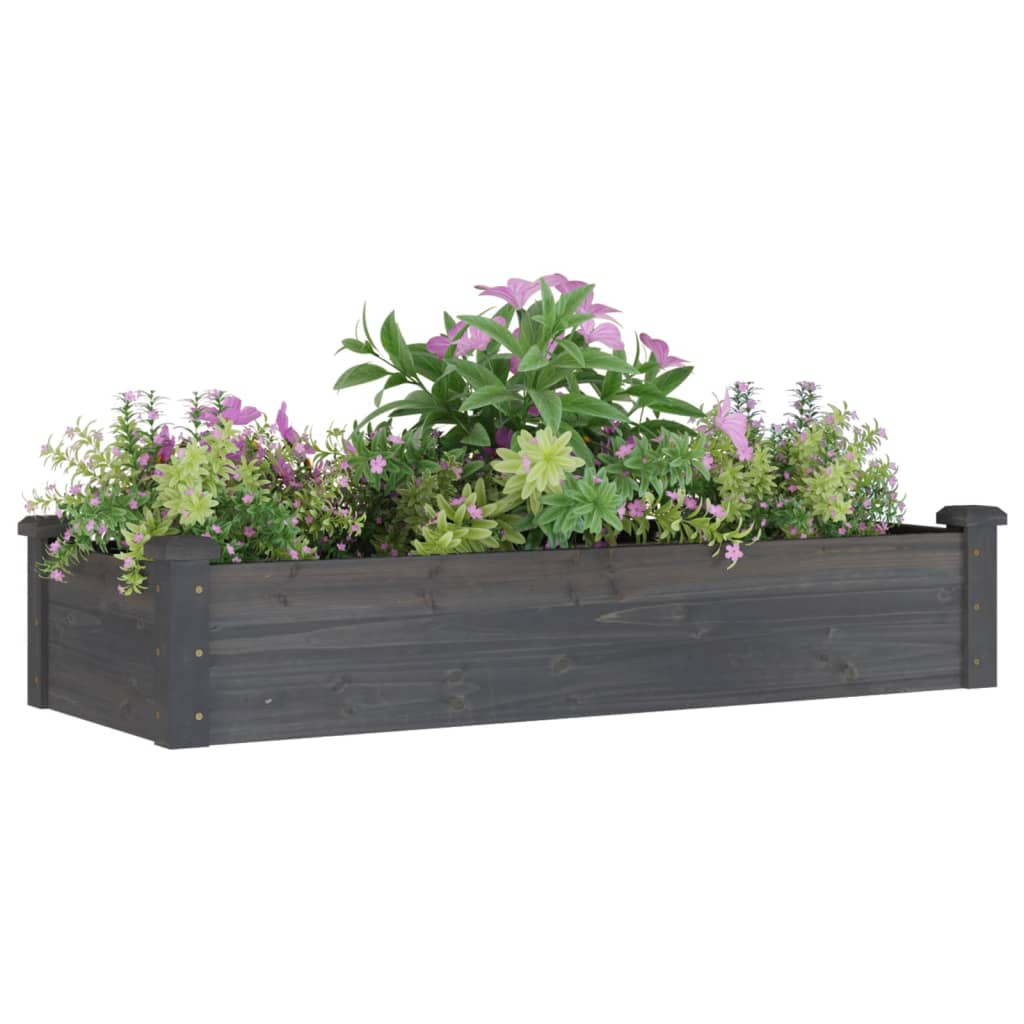 Garden Raised Bed with Liner Gray 47.2"x17.7"x9.8" Solid Wood Fir