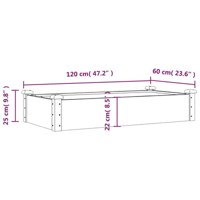 Garden Raised Bed with Liner 47.2"x23.6"x9.8" Solid Wood Fir