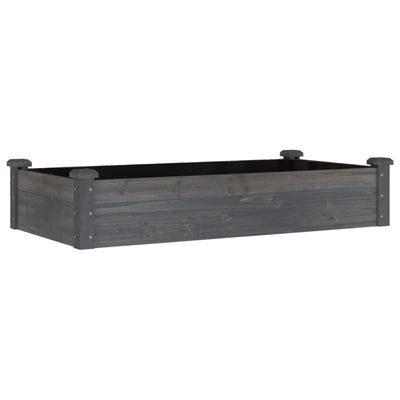 Garden Raised Bed with Liner Gray 47.2"x23.6"x9.8" Solid Wood Fir